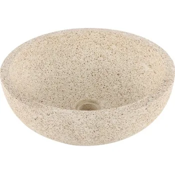 Umyvadlo na desku Differnz Terrazzo beton přírodní kámen béžová hnědá 40 cm 38.010.56