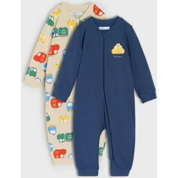 Dupačky Sinsay - Sada 2&nbsp;kusů bavlněných overalů - krémová - 642EM-01X - 642EM-01X-68