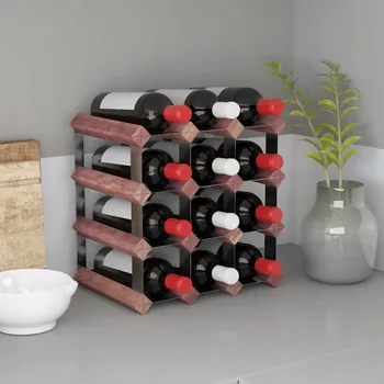 Stojan na víno VidaXL Stojan na 12 lahví vína, hnědý, masiv