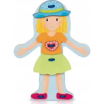 Obraz OBLÉKAČKA PANENKA NA OBLÉKÁNÍ HRAČKA DŘEVĚNÁ ARKÁDOVÁ LALA AKCEROSIA