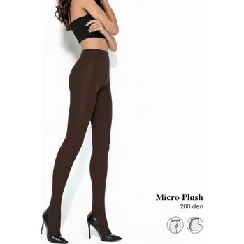 Dámské punčochy Punčocháče hladké Mona Micro Plush 200den hnědé Chocolat velikost 2