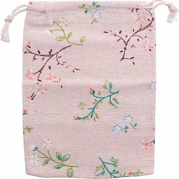 Dárková taška Plátěný sáček s barevnými kytičkami 10x14 cm cca 10 x 14 cm