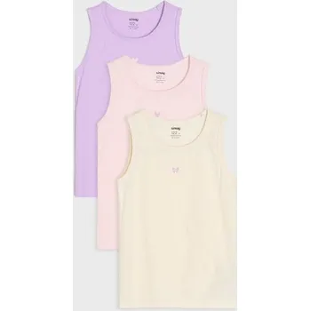 Dívčí oblečení Sinsay - Bavlněná košilka s potiskem 3 pack - vícebarevná - 851DN-MLC - 851DN-MLC-116