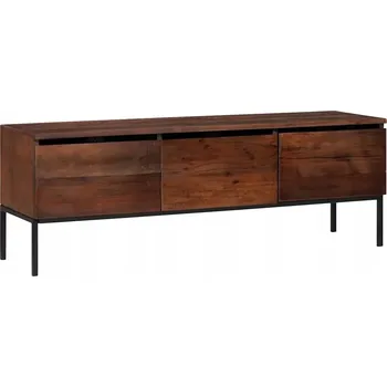 Konferenční stolek Skříňky a regály na média s policí, medově hnědá, 110 x 30 x 36 cm