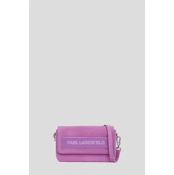 Kabelka KABELKA KARL LAGERFELD ICON K SM FLAP SHB SUEDE MAUVE