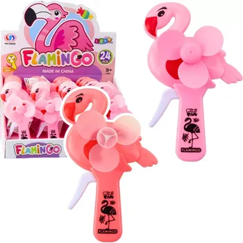 Ruční větráček flamingo – růžový