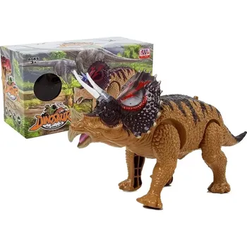 Figurka Interaktivní dinosaurus triceratops na baterie, hnědý
