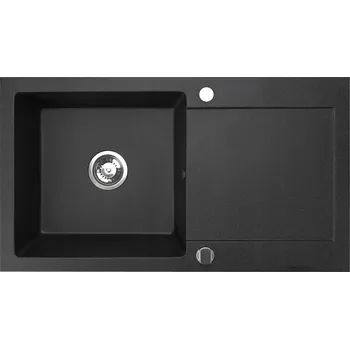 Granitový dřez Jednokomorový granitový dřez Brenor Cordeo XL, černý