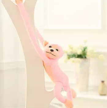 plyšák Plyšová opička se zvukem růžová 60 cm