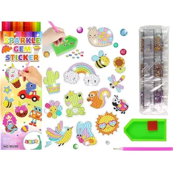 kreativní sada Kreativní sada diamantových nálepek Zvířata a duha