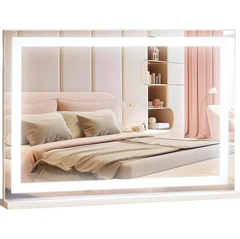 Zrcadlo ZRCADLO na Make-up STOJÍCÍ LED 58x43 cm Zrcátko Podsvícené Hollywood USB