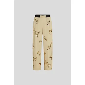 Dámské kalhoty KALHOTY KARL LAGERFELD FLUID SEQUINS PANTS CHAMPAGNE SEQUINS