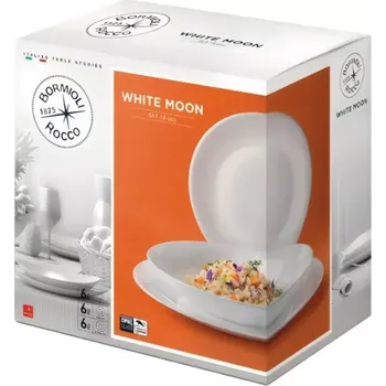 Bormioli Rocco White Moon 18dílná sada talířů 27 cm 6 ks bílá