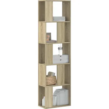 Knihovna 5-patrový regál na knihy, dub sonoma, 45x23,5x162,5 cm
