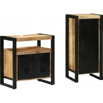 Koupelnový nábytek Sada koupelnového nábytku s policí 2 ks Hnědá Mango dřevo