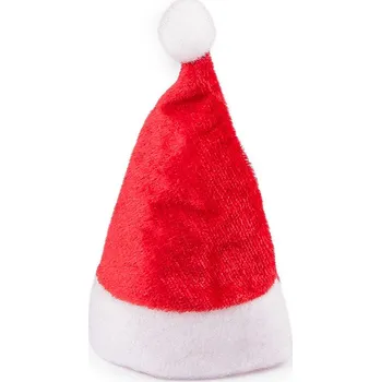 Vánoce Vánoční mini čepice plyšová, střední, červená