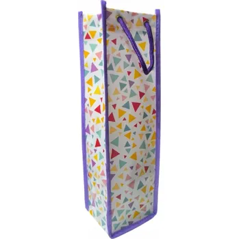 Dárková taška Dárková Taška na láhev, pevná, 34 x 10 cm, plast