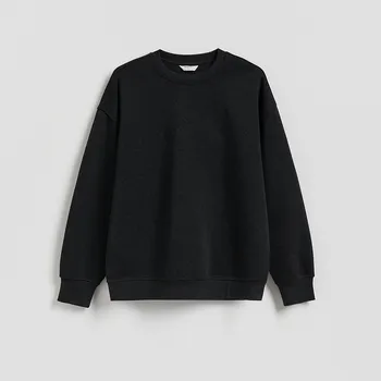 Pánská mikina Reserved - Mikina s kapucí a drobnou výšivkou - tmavě šedá - 515EF-90M - 515EF-90M-M