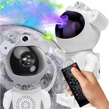 Lampička PROJEKTOR NOČNÍ OBLOHY ASTRONAUT LAMPIČKA LASER KOSMONAUT REPRODUKTOR BLUETOOTH bílá