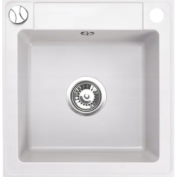 Granitový dřez Jednokomorový granitový dřez Brenor Belmondo, bílý