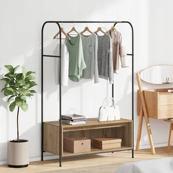 Věšák Věšák na oblečení s úložným prostorem, hnědý, 100 x 44 x 160 cm