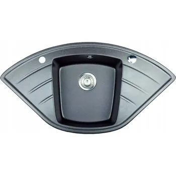 Kuchyňský dřez Jednokomorový granitový dřez Brenor Altair, černý