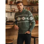 Pánský svetr sněhové vločky WX2268 Barva: Zelená, Velikost: XL