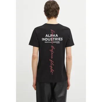 Pánské oblečení Bavlněné tričko Alpha Industries, S, černá, 99X