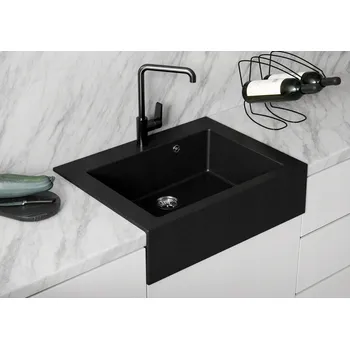 Granitový dřez Jednokomorový dřez Brenor Dřez farmářský granitový černý