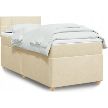 Postel Čalouněná jednolůžková postel VidaXL 80x200 cm, béžové odstíny
