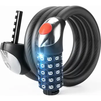 Zámek na kolo ROCKBROS Zámek na kolo s LED diodou ČERNÁ