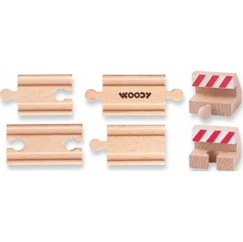 Dřevěná hračka Vzdělávací SADA DŘEVĚNÝCH KOLEJÍ ZÁVORY 6 KUSŮ EDUKATIVNÍ 3+