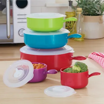 Hrnec 5 hrnců do mikrovlnné trouby s poklicemi