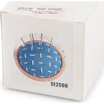 kreativní sada Kreativní sada na výrobu jehelníčku s dřevěným podstavcem, střední, 7 modrá
