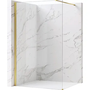 Bezrámová sprchová zástěna REA FLEXI GOLD 90 cm, zlatá lesk/transparent - bez vaničky