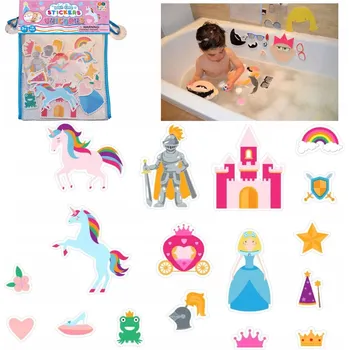 Hračka pro nejmenší HRAČKA DO VANY VZOR JEDNOROŽCI SAMOLEPKY PĚNOVÉ DO VANY S ORGANIZÉREM