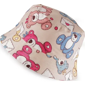 Klobouk Dětský / dívčí letní klobouk, velké, 12 (vel. 52) béžová světlá medvěd