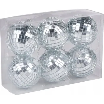 Vánoční dekorace Vánoční disko koule Vánoční Baňky stromečku, sada 6 ks koulí Ø6 cm