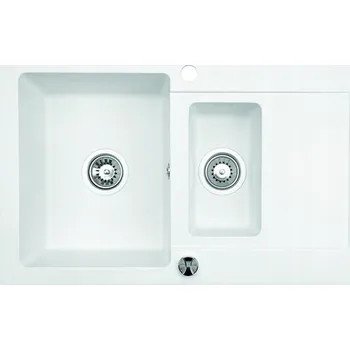 Granitový dřez Dřez jednopůlkomorový Brenor Cordeo 79 granitový bílý