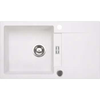 Granitový dřez Jednokomorový granitový dřez Brenor Runner bílý