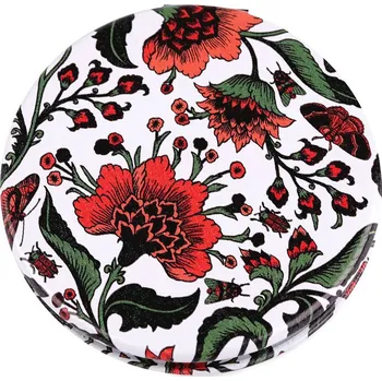 Kosmetické zrcátko Zrcátko kosmetické květy, malé, 5 bílá červená