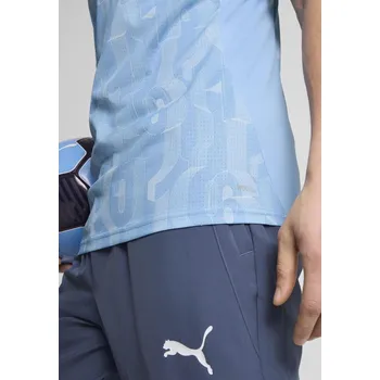 PUMA Pánský předzápasový dres Manchester City s krátkým rukávem PUMA XS BÍLÁ|MODRÁ