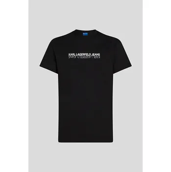Pánské tričko TRIČKO KARL LAGERFELD JEANS KLJ SLIM SS REFLECTION TEE BLACK