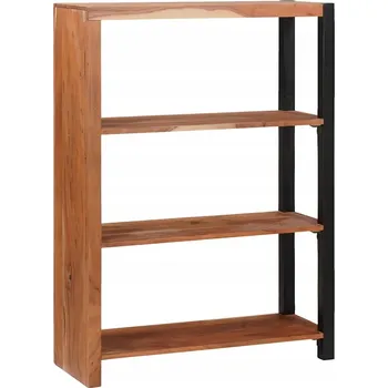 Knihovna Police na knihy hnědá, černá 80 x 30 x 110 cm