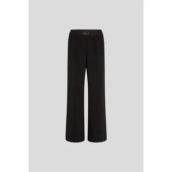 Dámské kalhoty KALHOTY KARL LAGERFELD CADY ELASTIC WAIST PANTS BLACK