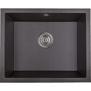 Granitový dřez Jednokomorový granitový dřez Brenor Junit 56, černý