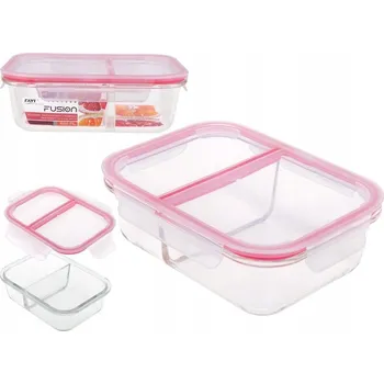 Dóza na potraviny FUSION nádoba na potraviny s víkem, dělený obdélník, 1500 ml