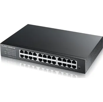Síťový prvek Zyxel GS1900-24E 24-port Desktop Gigabit Web Smart switch: 24x Gigabit metal, IPv6, 802.3az (Green), fanless, rack kit