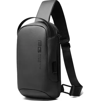 BANGE elegantní batoh přes rameno s USB HASAD Šedý 7L