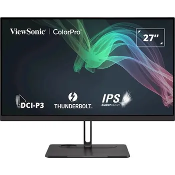 Monitor ViewSonic VP2776T-4K/27" 16:9 3840 x 2160 3 sides Frameless SuperClear IPS Monitor with 100% sRGB,98% DCI-P3,Thunderbolt